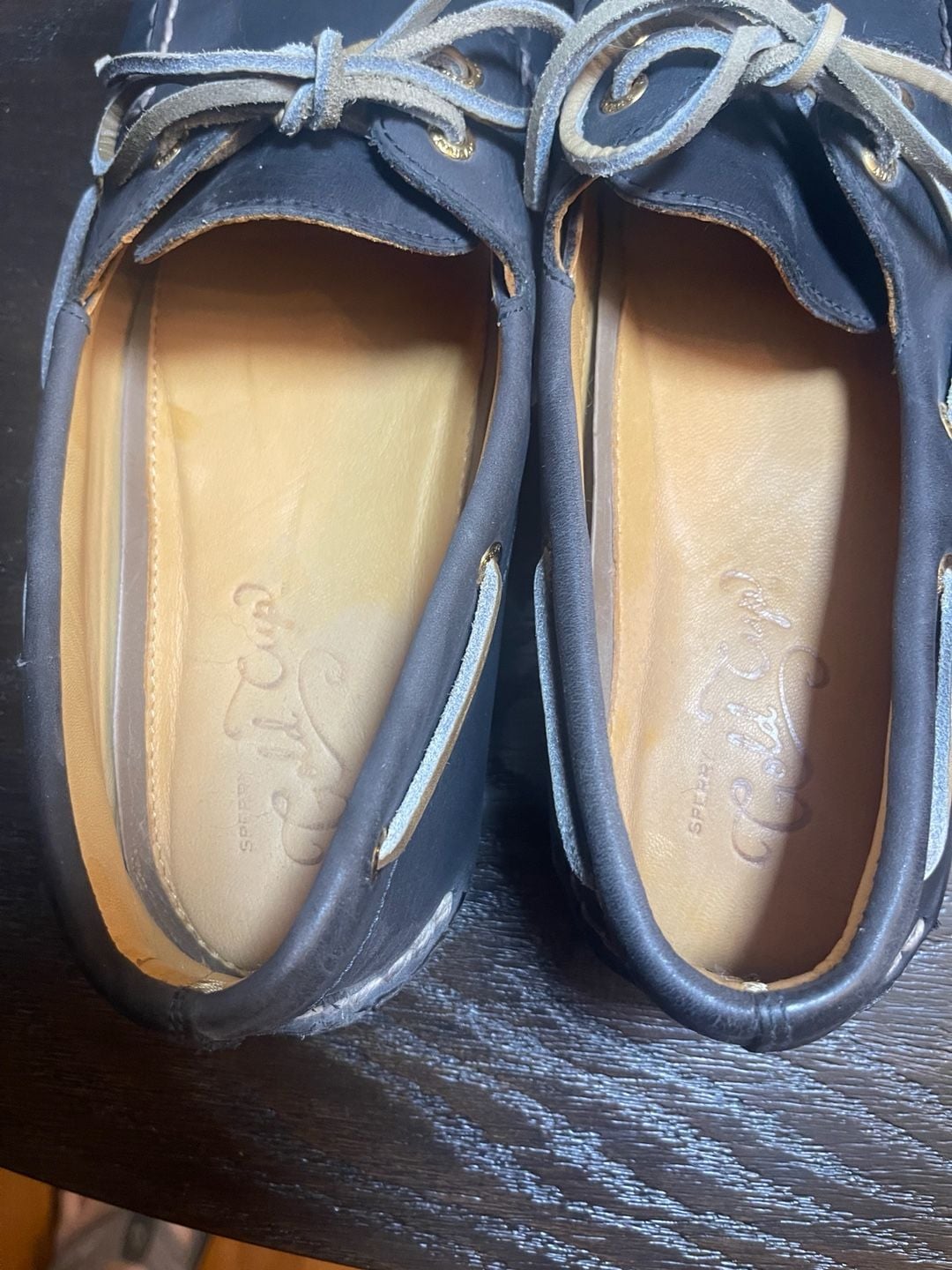 Sperry Gold Cup Authentic Original 2-Eye Boat Shoe Size 12 M Navy Leather 4