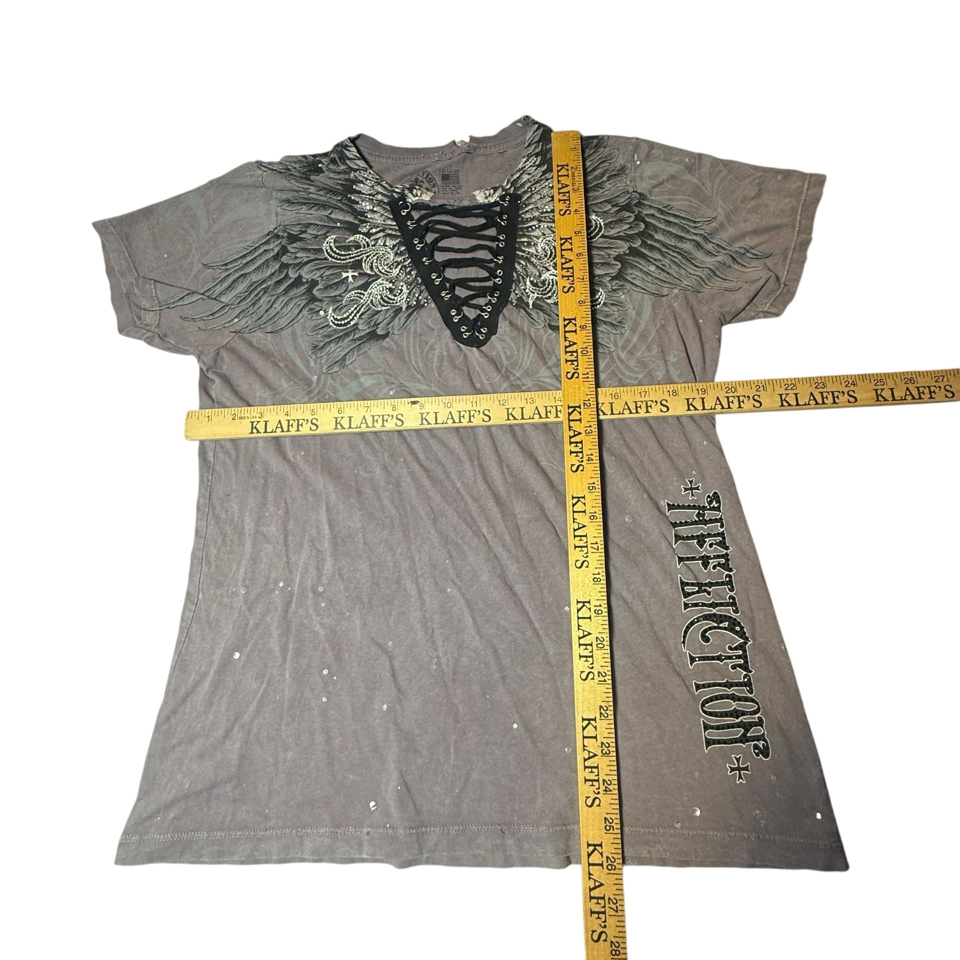 Affliction Women’s Distressed Vulnerable T-Shirt Size X-Large Dusty Rose 5