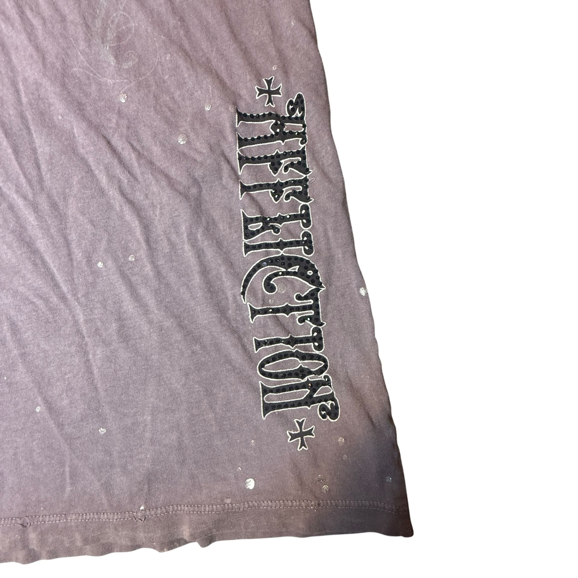 Affliction Women’s Distressed Vulnerable T-Shirt Size X-Large Dusty Rose 8