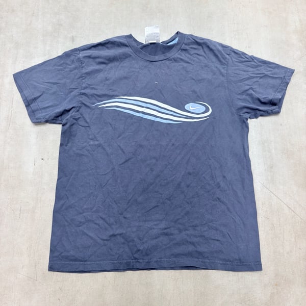 Nike T-Shirt Size M Vintage Graphic Swoosh Blue Short Sleeve