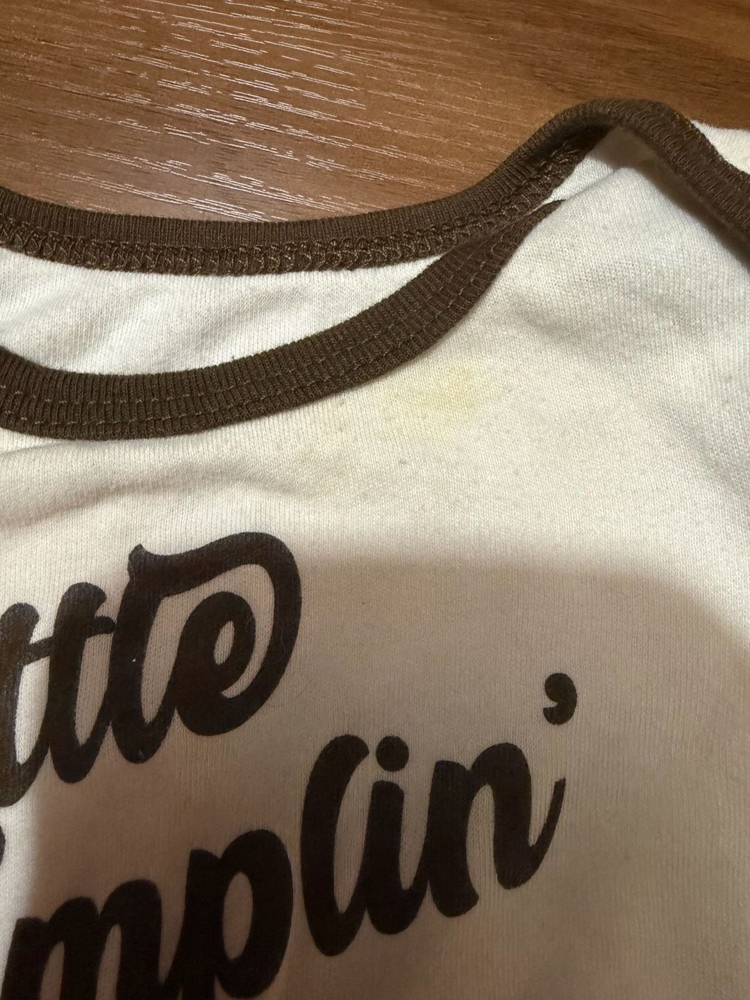 Cracker Barrel Little Dumplin Bodysuit Size 9m Cream Brown 4
