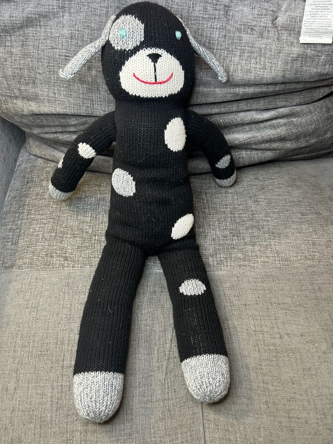 Blabla Licorice Dog Knit Plush Puppy Polka Dot Stuffed Toy 1