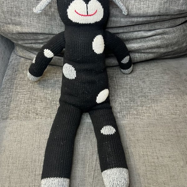 Blabla Licorice Dog Knit Plush Puppy Polka Dot Stuffed Toy