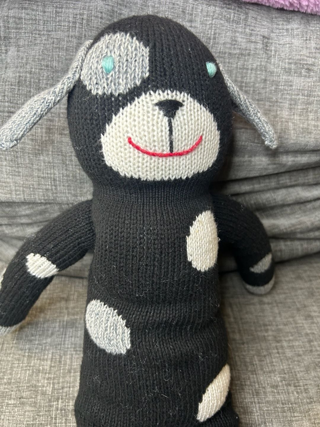 Blabla Licorice Dog Knit Plush Puppy Polka Dot Stuffed Toy 2