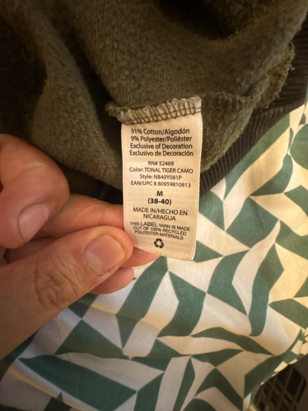 Alternative Champ Eco-Fleece Sweatshirt Size M Tonal Tiger Camo 3