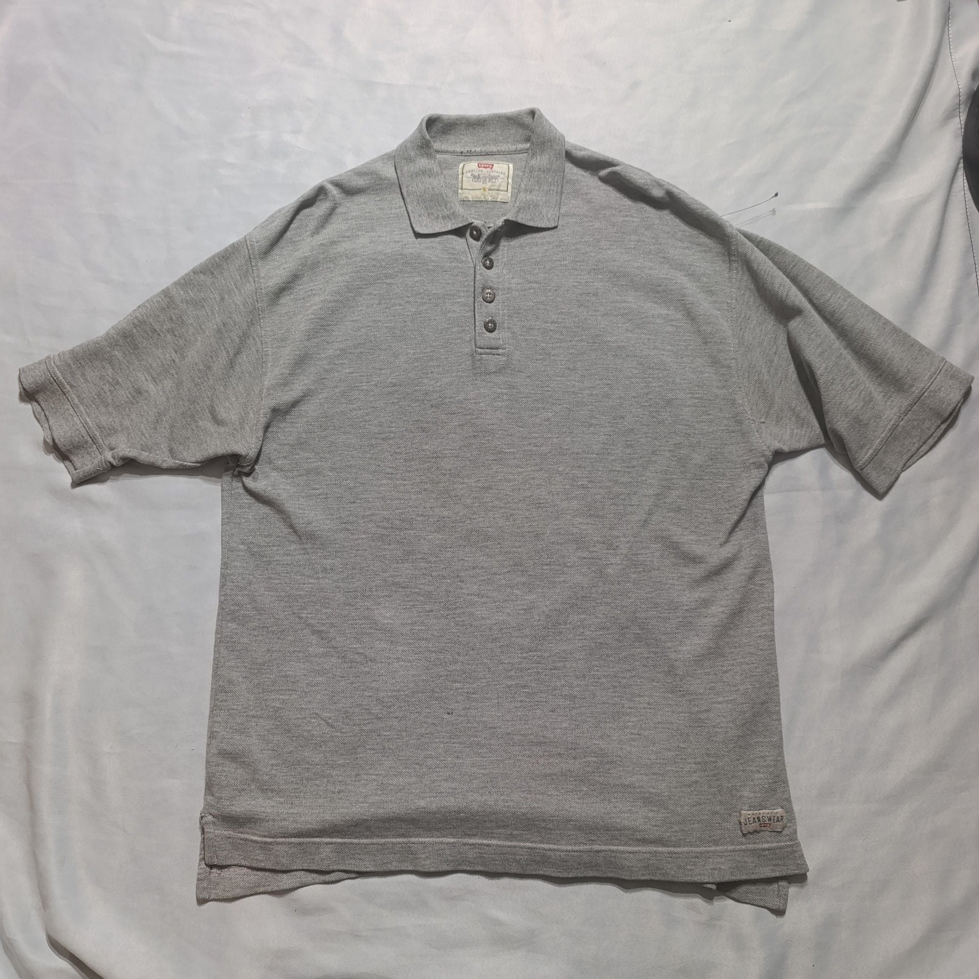 Levi's Quality Clothing Polo Shirt Size L Gray Pique 2