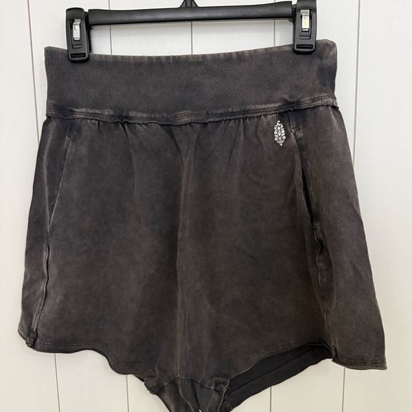 FP Movement Athletic Shorts Size S Black Mineral Wash