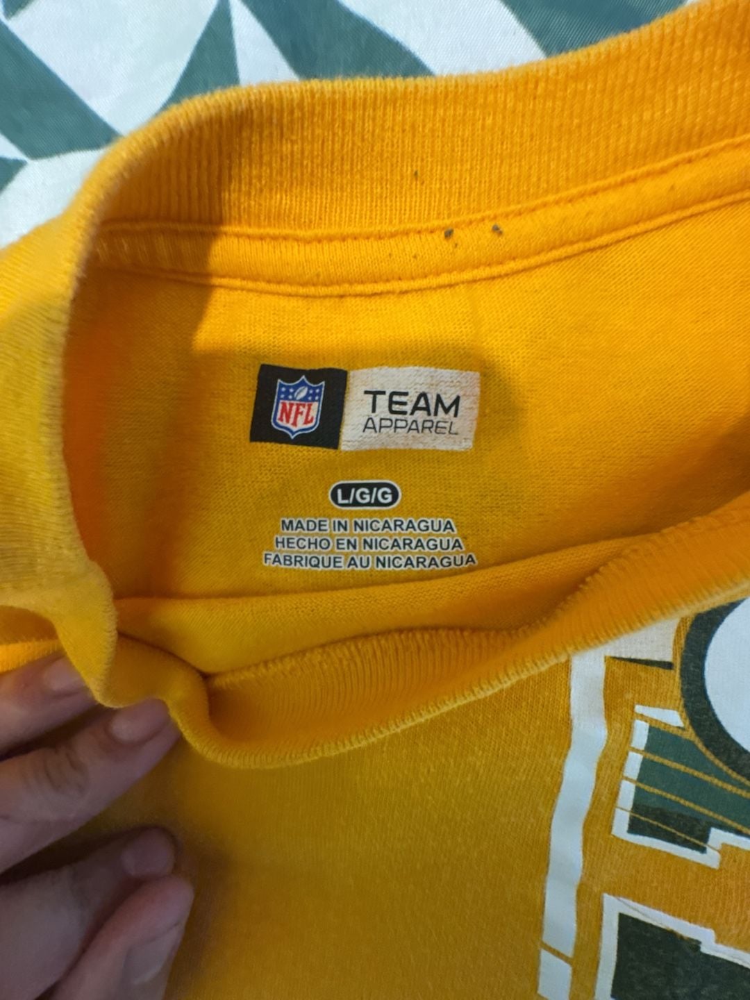 NFL Team Apparel Green Bay Packers T-Shirt Size L Yellow Graphic Tee 3