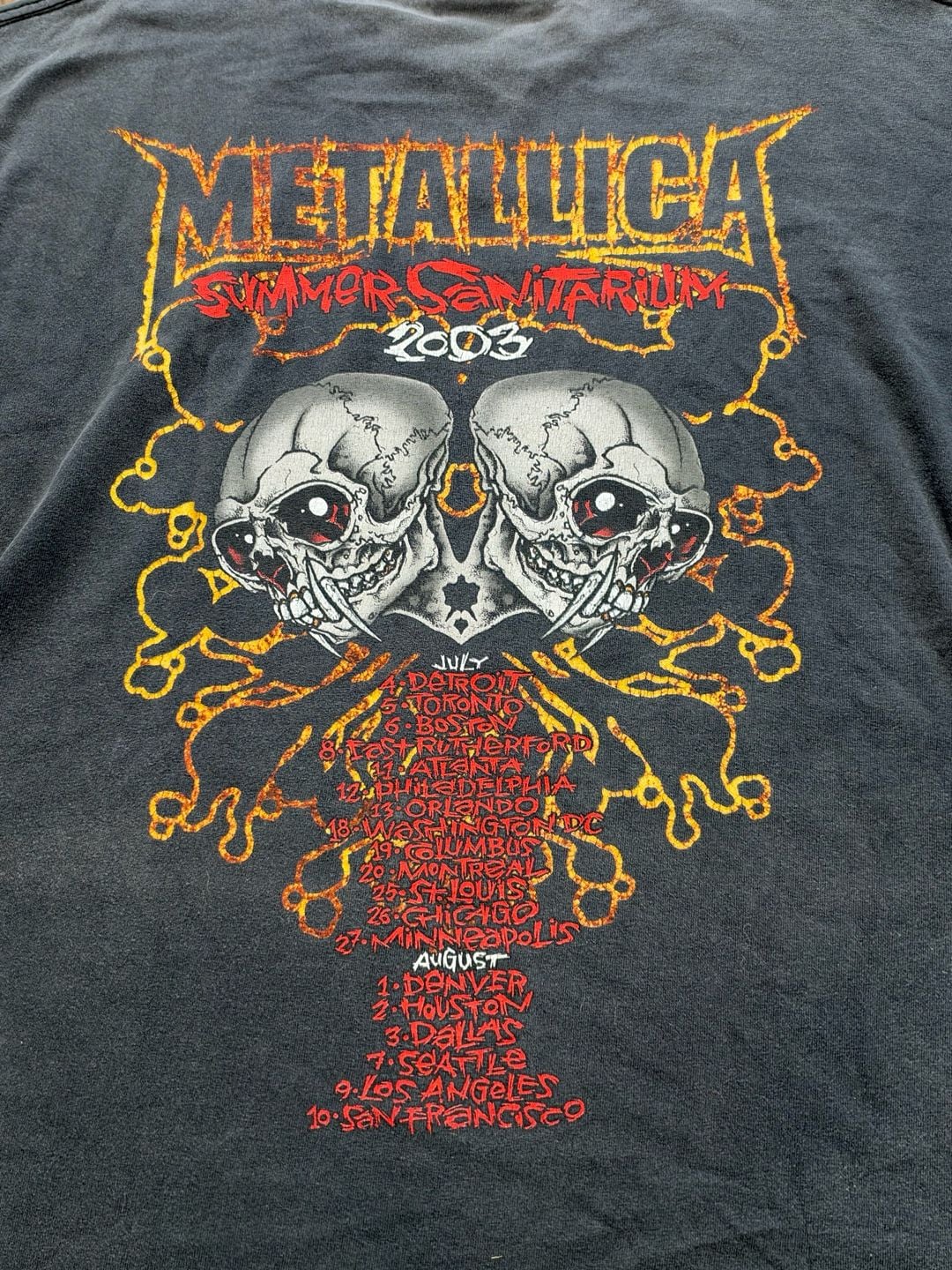 Vintage Metallica Pushead Summer Sanitarium 2003 T-Shirt Size 2XL Black 9