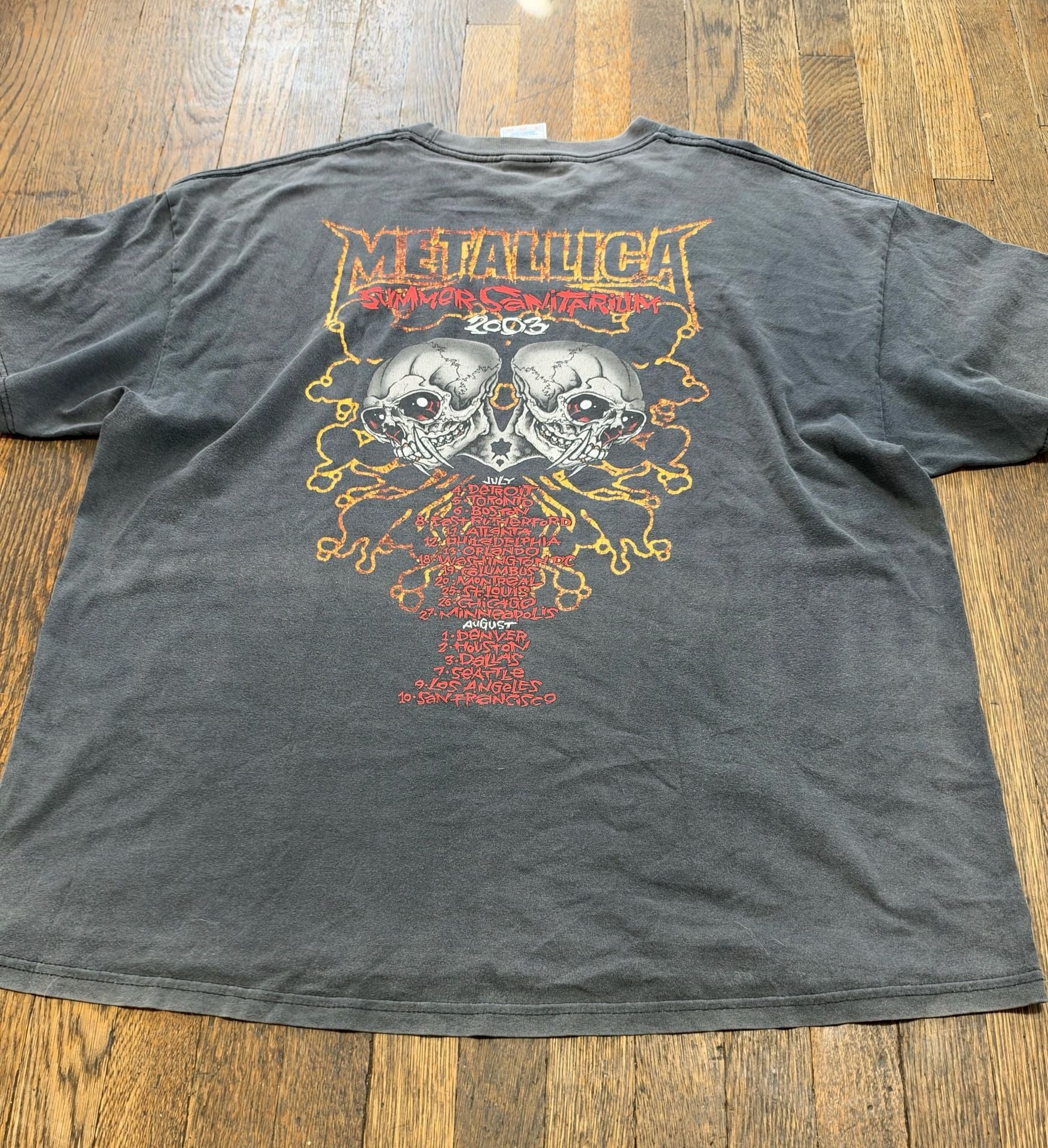 Vintage Metallica Pushead Summer Sanitarium 2003 T-Shirt Size 2XL Black 12