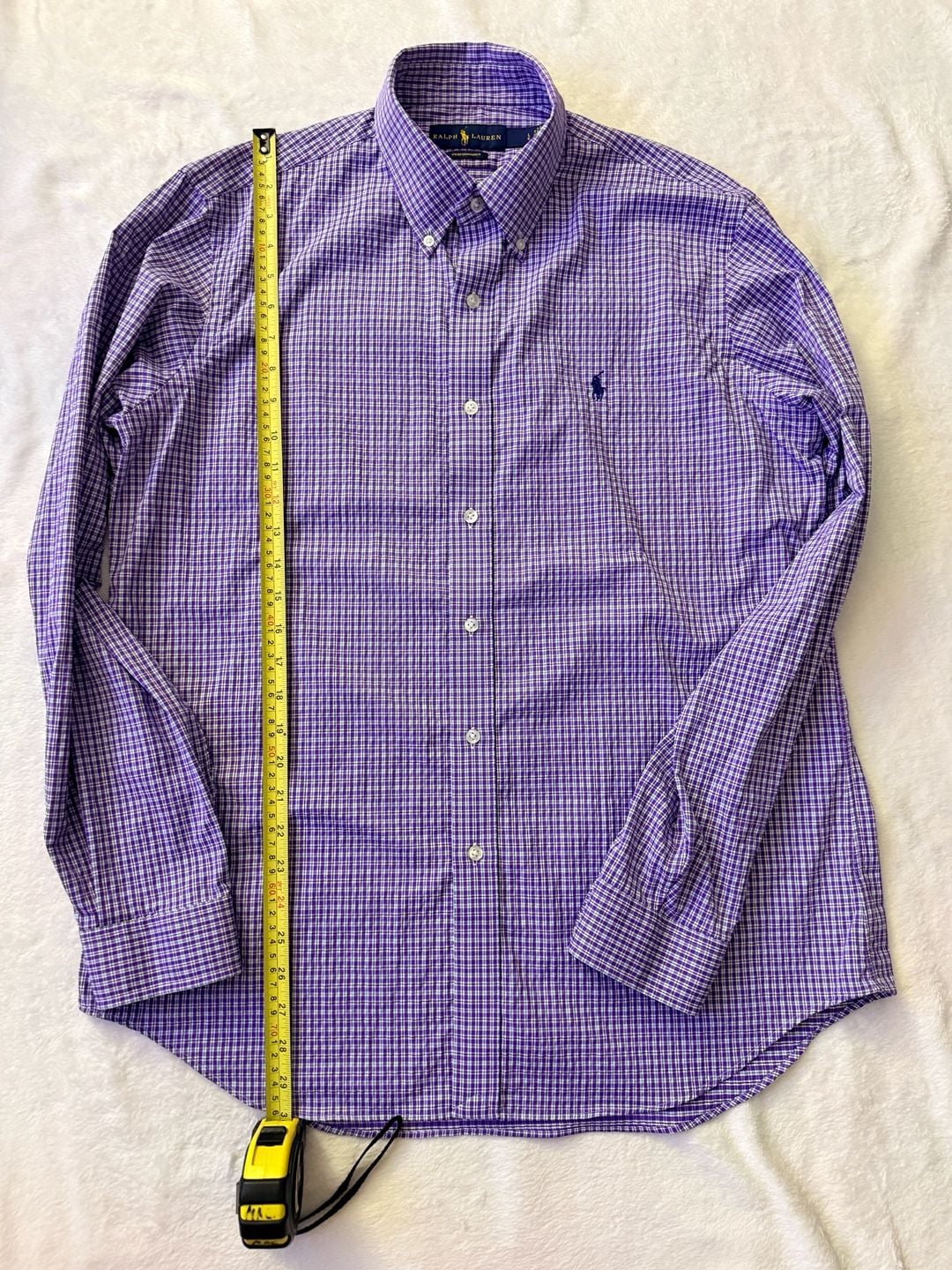 Mens Ralph Lauren Performance Gingham Button-Down Shirt Size L Purple 4