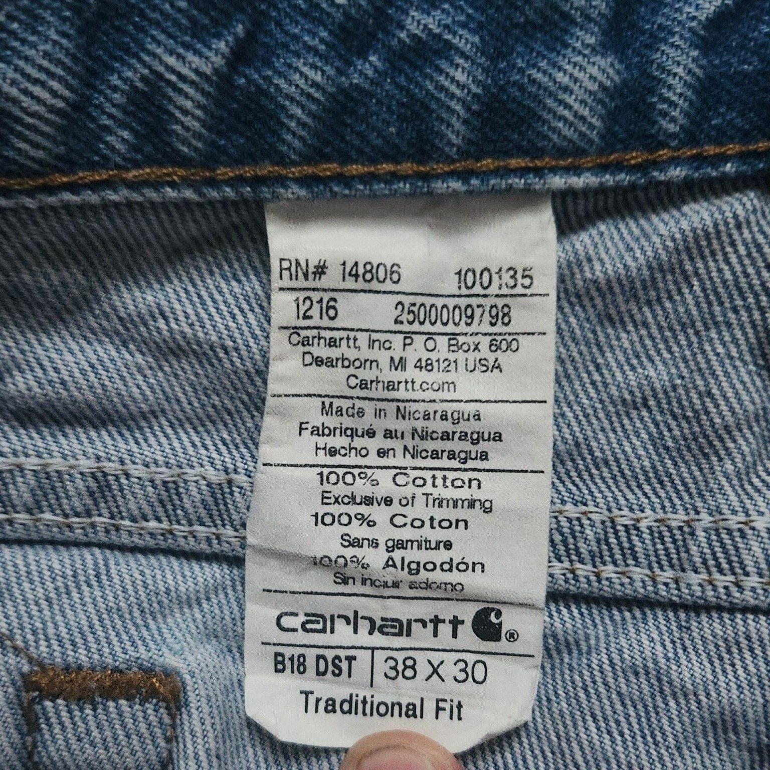Carhartt Workwear Denim Jeans Distressed Blue 7
