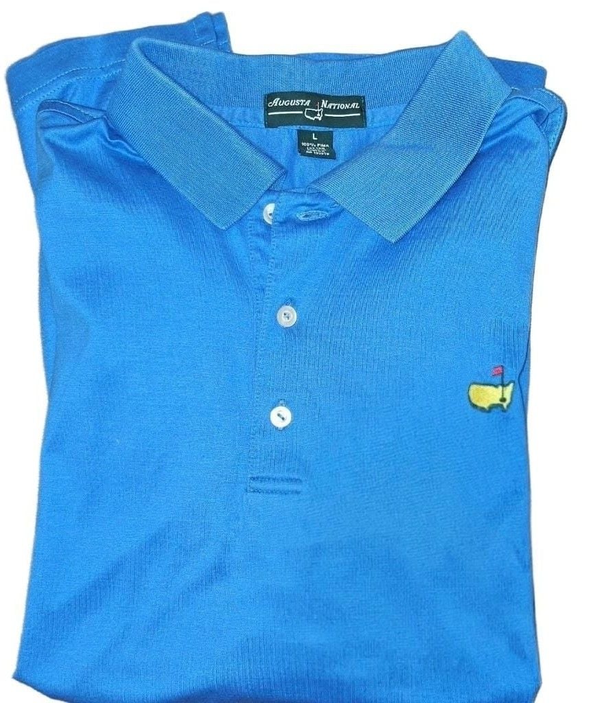 Augusta National Masters Tournament Polo Shirt Size L Blue Pima Cotton 3