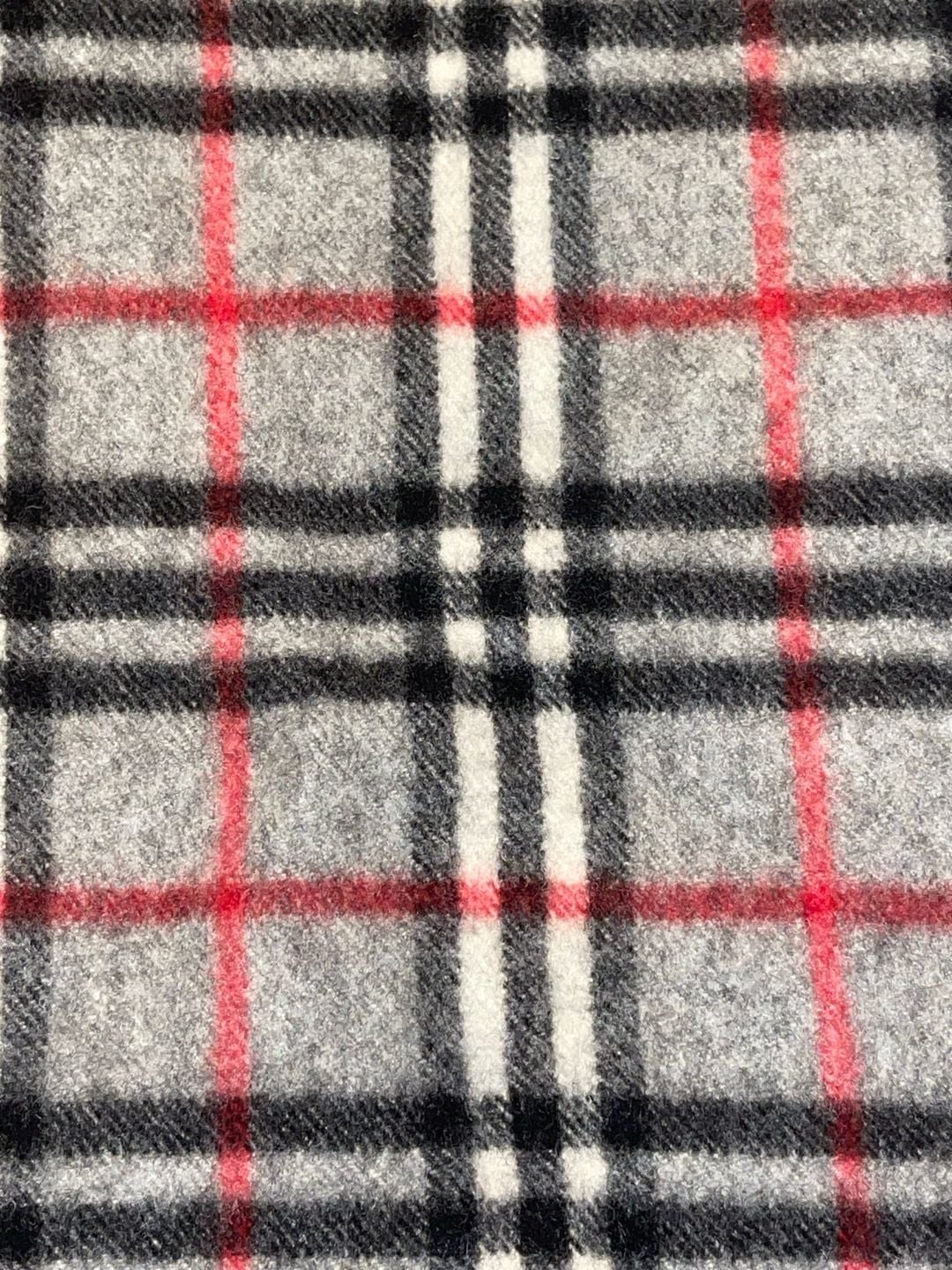 Burberrys London 100% Cashmere Gray Nova Check Plaid Fringe Scarf 7