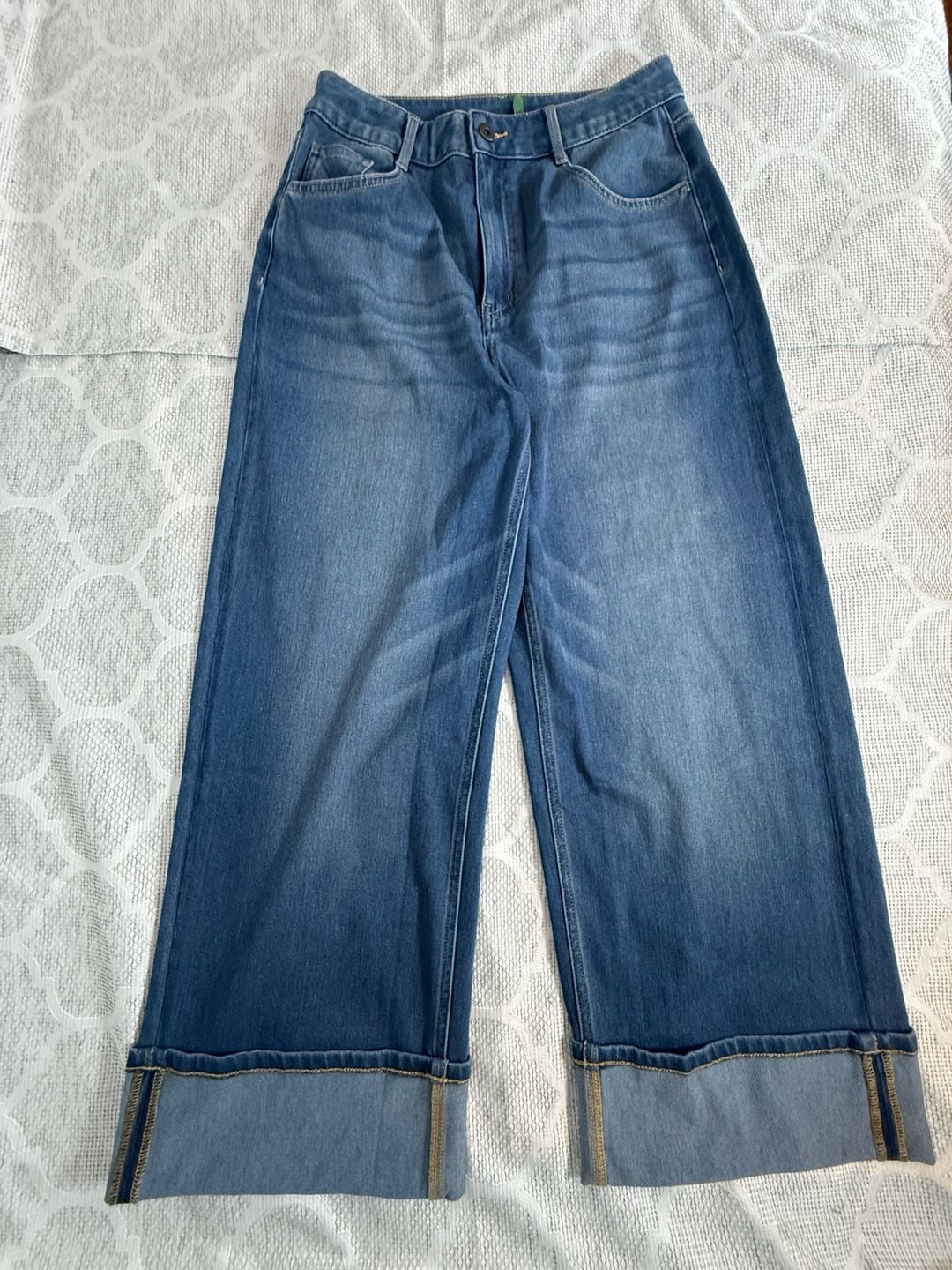 Halara Flex Mid Rise Rolled Hem Straight Leg Jeans 5