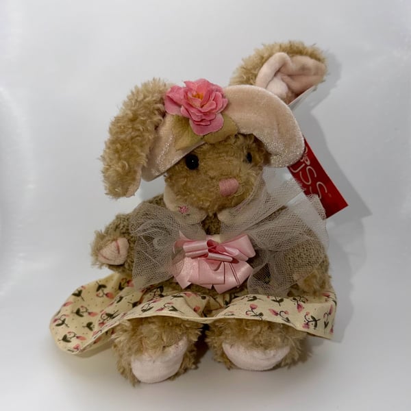 VTG Russ Berrie Anna Bunny Easter Cottagecore Plush
