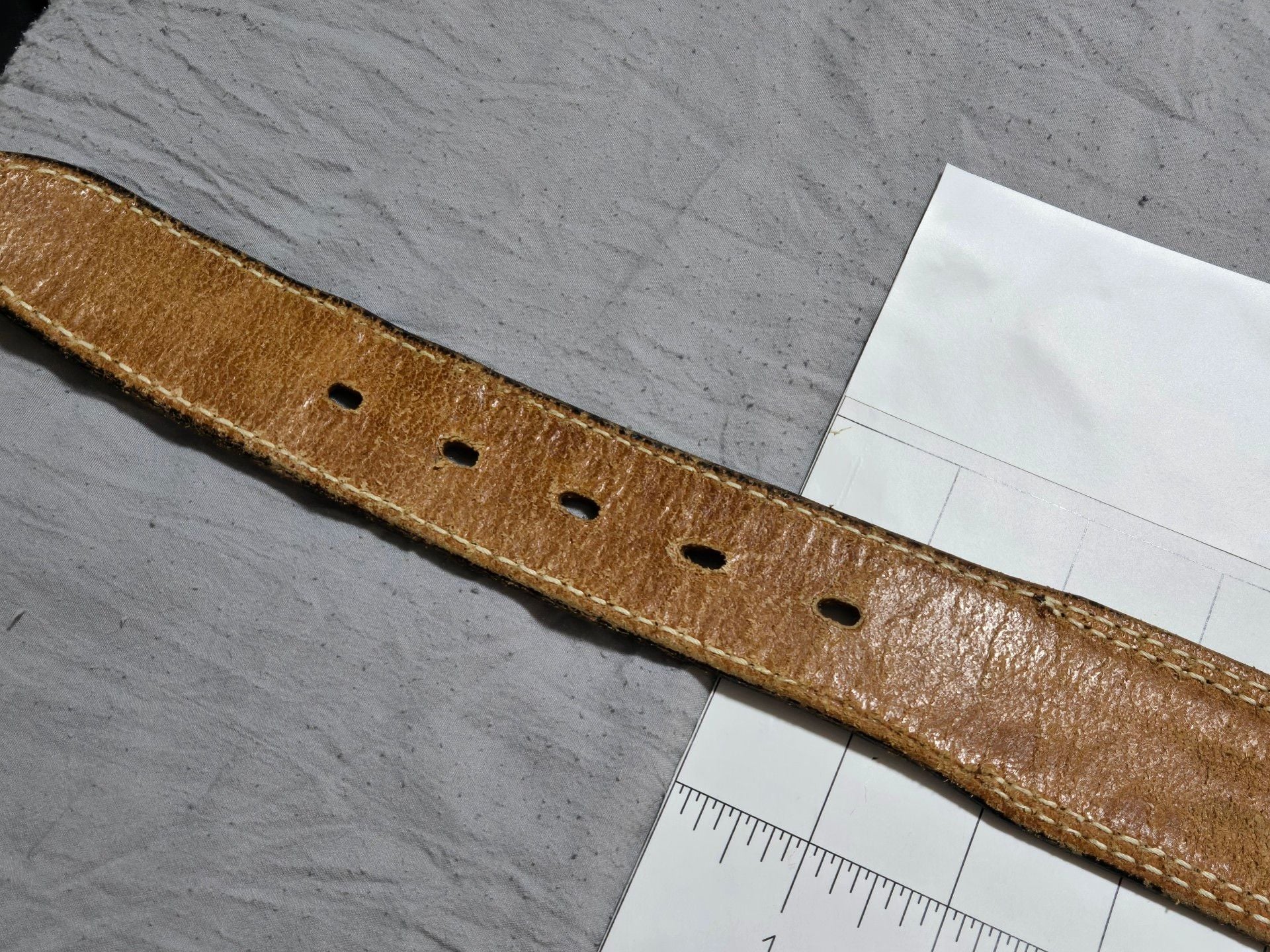 Textan Tooled Leather Belt Size 36 With Stone Buckle 12