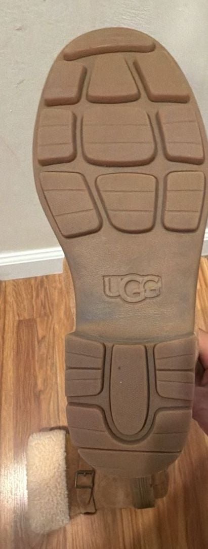 UGG Harrison Cuff Boots Size 9 Chestnut Suede Sherpa 6