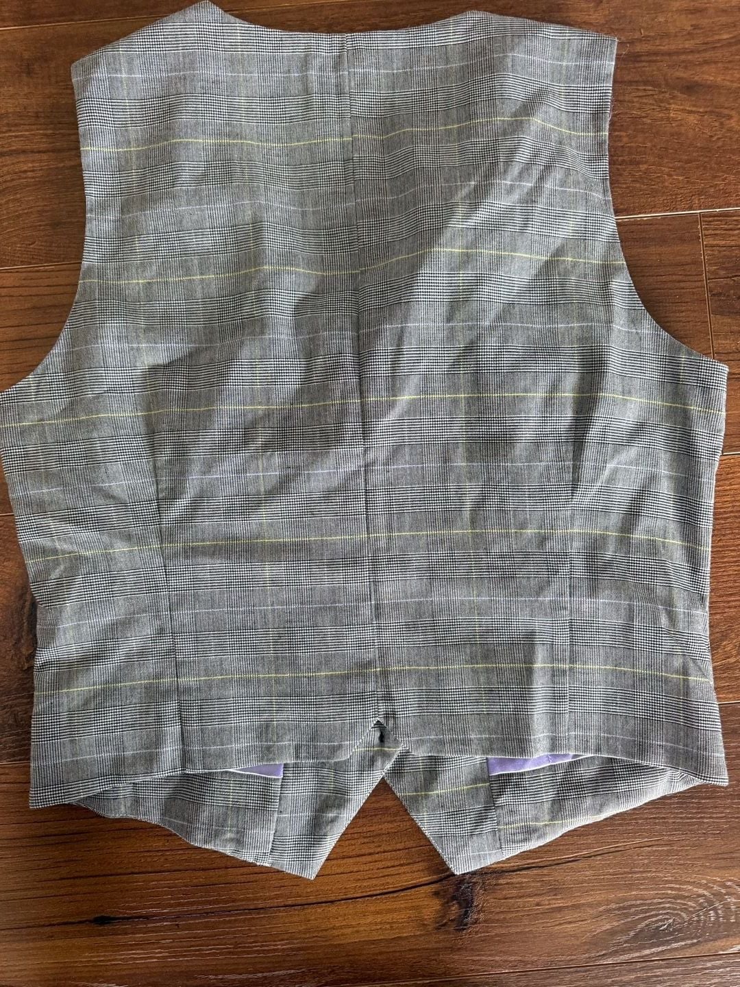 Suzanne Somers Glen Plaid Vest Grey Purple Lining 5