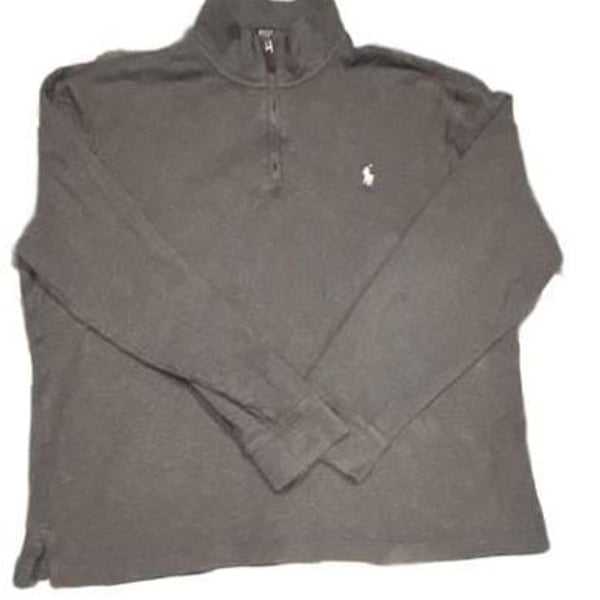 Polo Ralph Lauren Estate Rib Quarter-Zip Pullover Size L Gray
