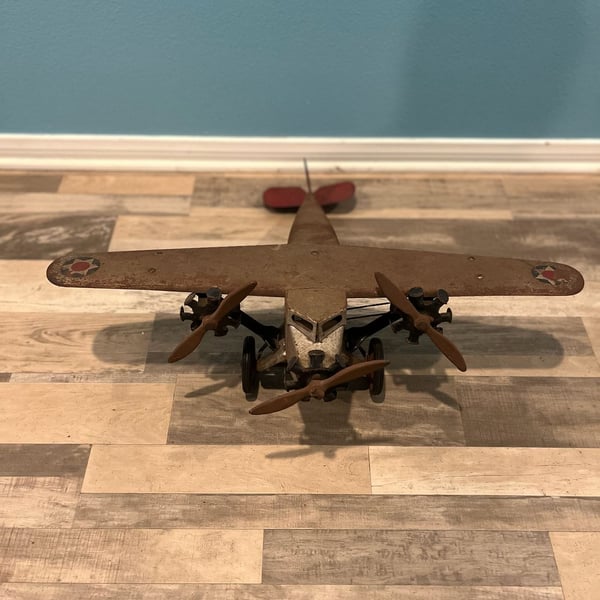 Steelcraft Tri-Motor Airplane Vintage Pressed Steel Toy late 1920s or 1930s