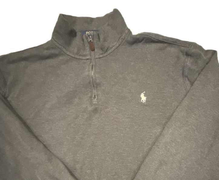 Polo Ralph Lauren Estate Rib Quarter-Zip Pullover Size L Gray 3