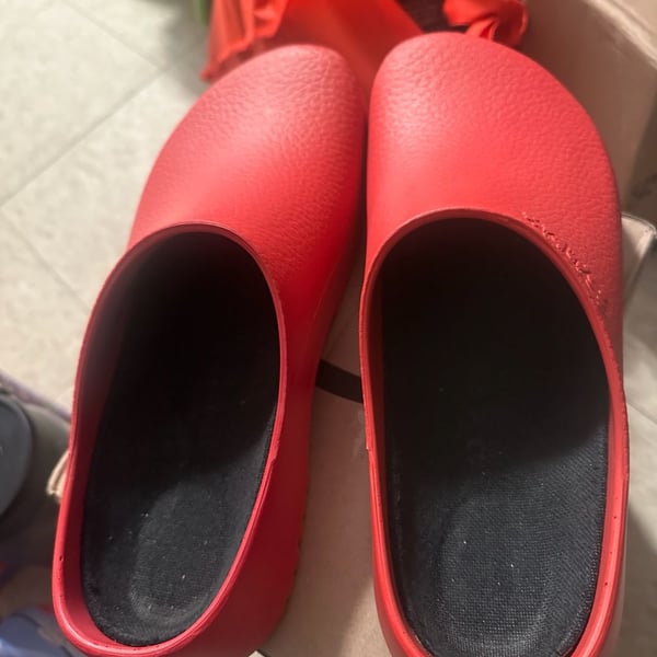 Birkenstock Super Birki Clogs Size 43 M10 Red Polyurethane Slip Resistant