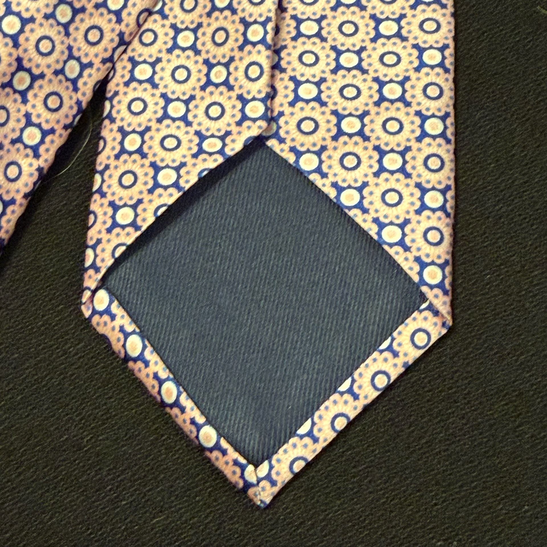 Barneys New York Silk Geometric Tie Blue Pink Made In Italy 6