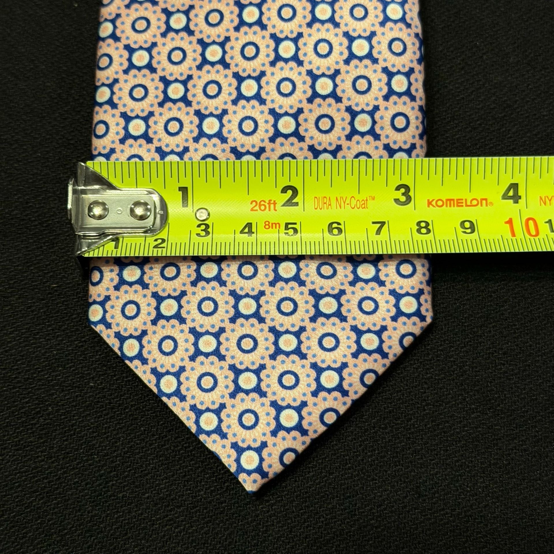 Barneys New York Silk Geometric Tie Blue Pink Made In Italy 8