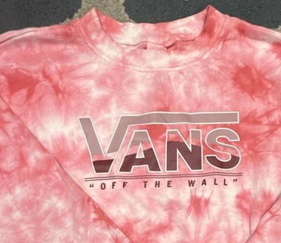 Vans Sweatshirt Size S Pink Tie Dye Off The Wall Crewneck Pullover 3