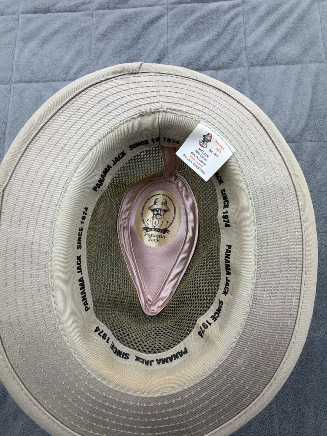 Panama Jack Mesh Safari Hat Size Medium Khaki Green Sun Outdoor 6