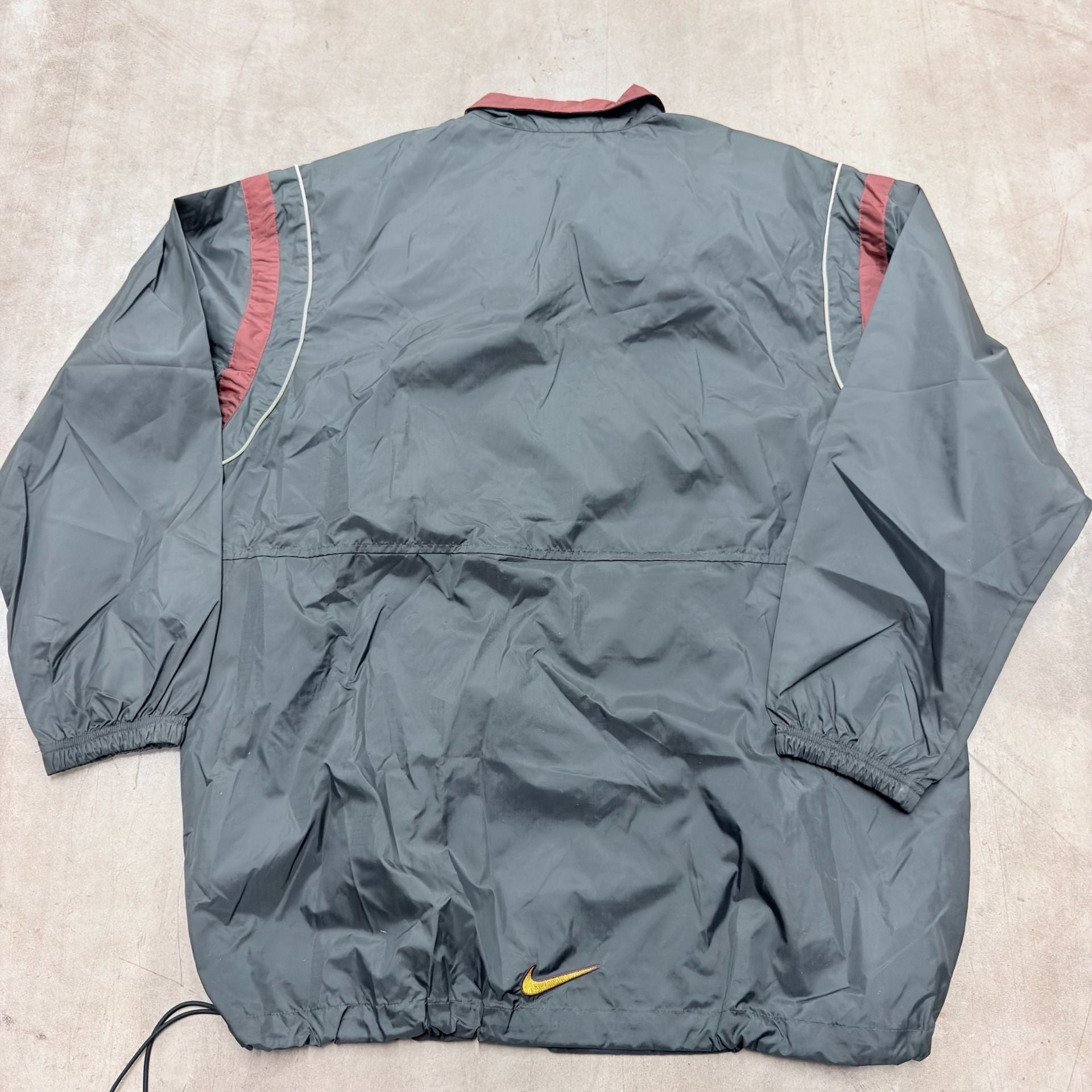 Nike Vintage 1/4 Zip Anorak Windbreaker Jacket Size L Gray Red 5