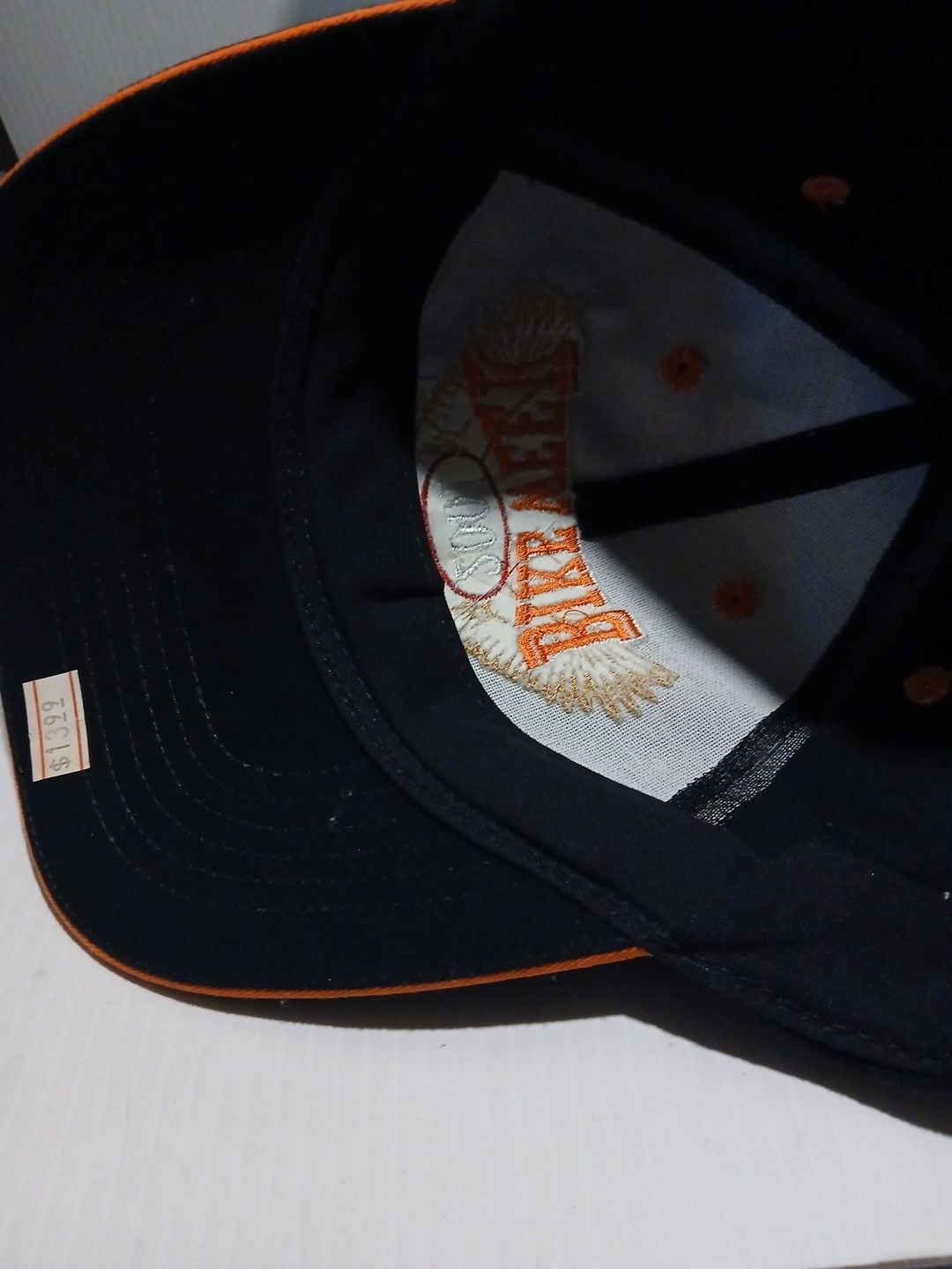 Bike Week 2001 Daytona Beach Hat Black Orange Cotton 7