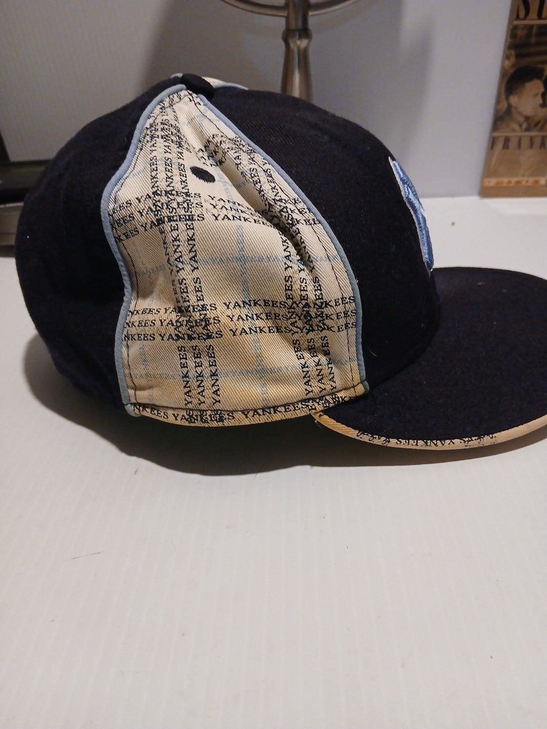 New Era New York Yankees 59FIFTY Fitted Hat Size 7 1/8 Navy Blue 3