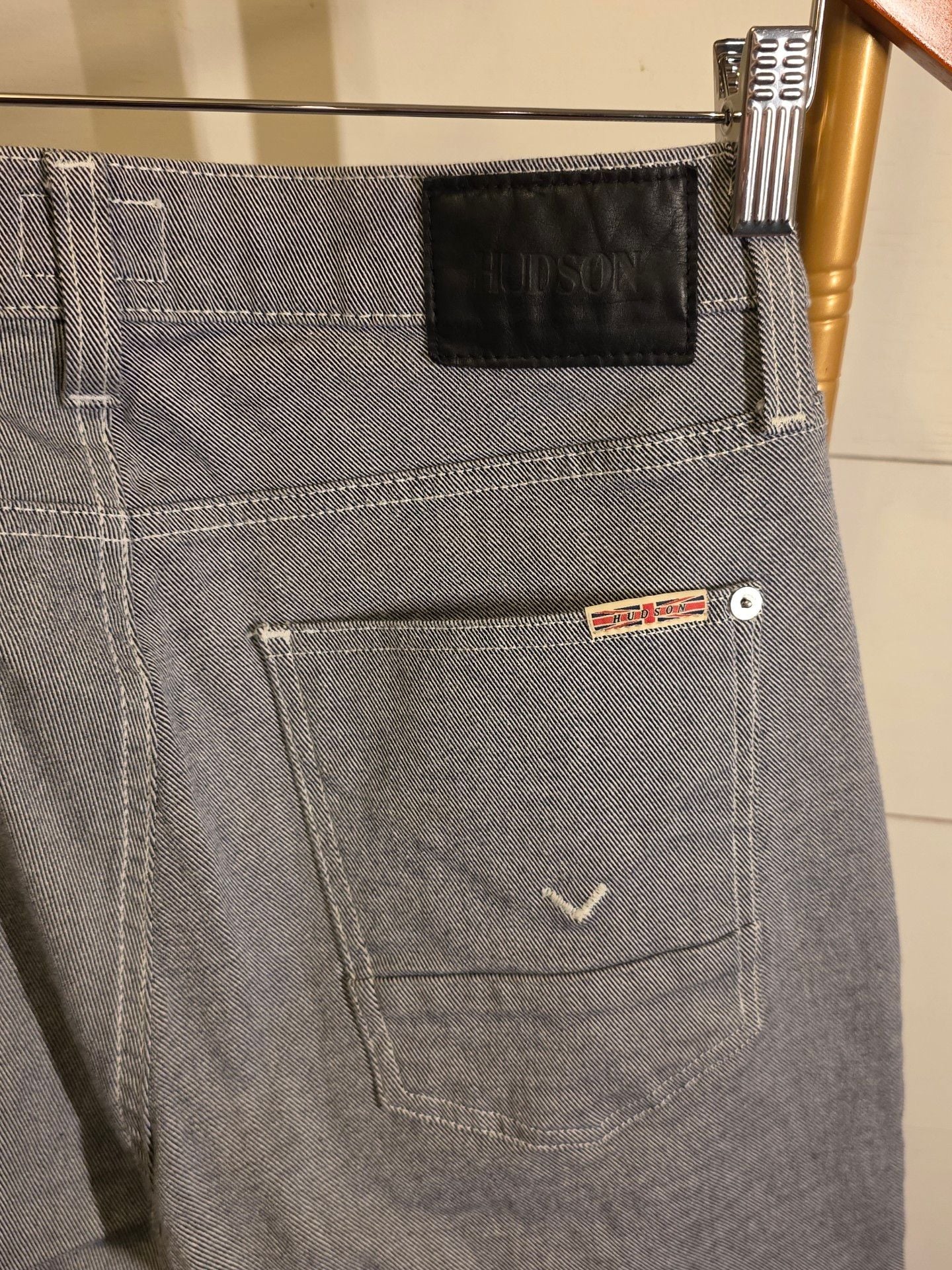 Hudson Jeans Size 30 Blue White Striped Denim Pants 5