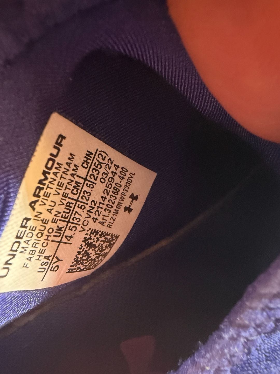 Under Armour Athletic Sneakers Blue Purple 9