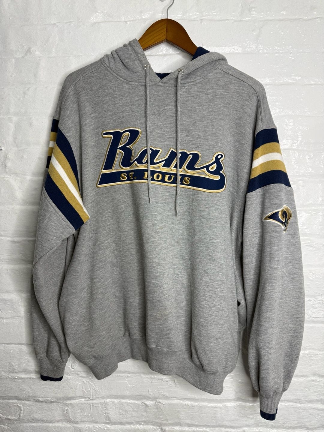 Lee Sport St. Louis Rams Hoodie Size M Gray Embroidered NFL Pullover 2