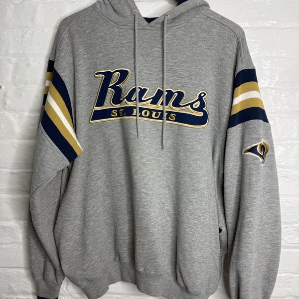 Lee Sport St. Louis Rams Hoodie Size M Gray Embroidered NFL Pullover