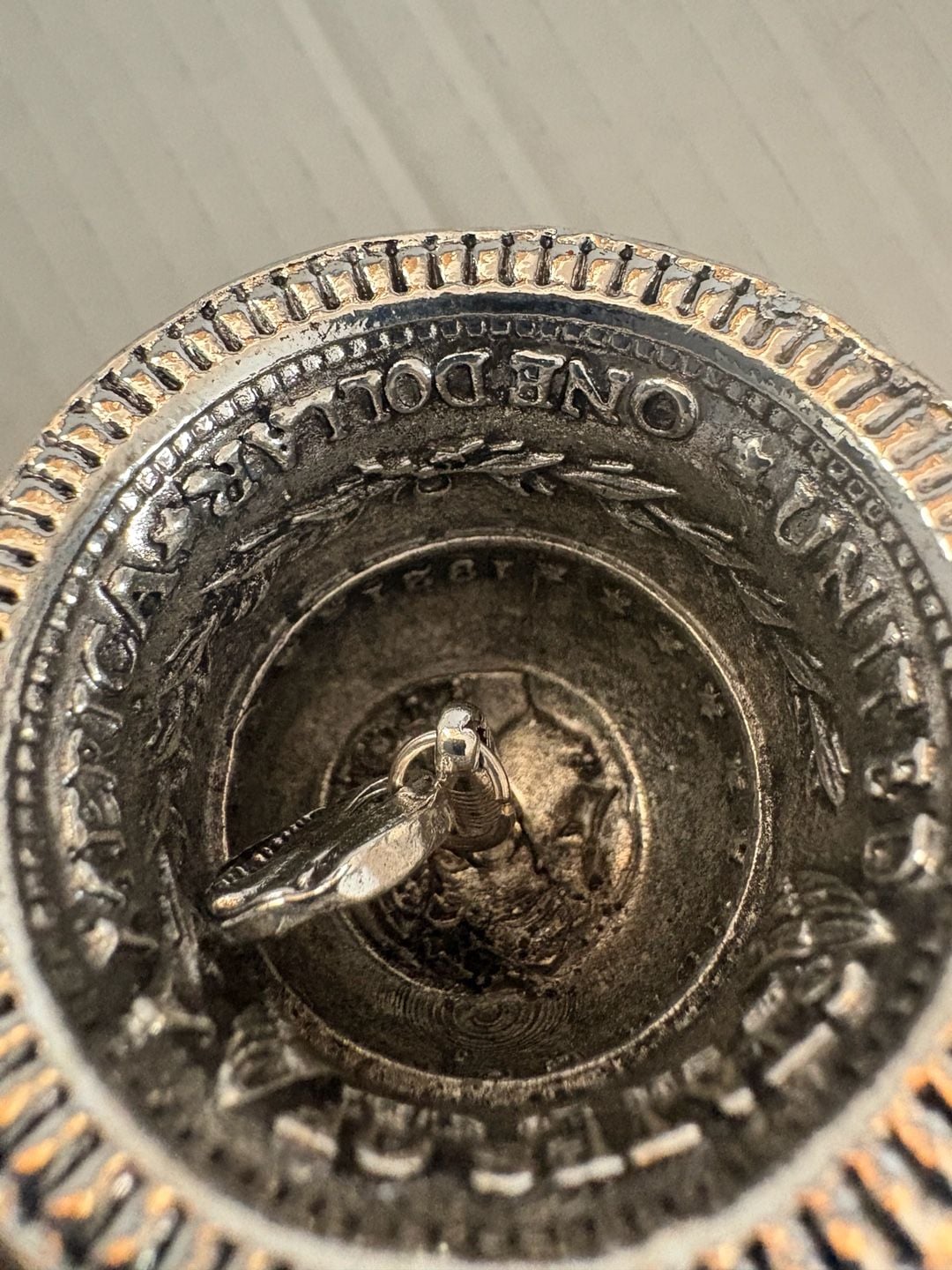 Morgan Silver Dollar Bell Vintage Craft Jingle Bell 6