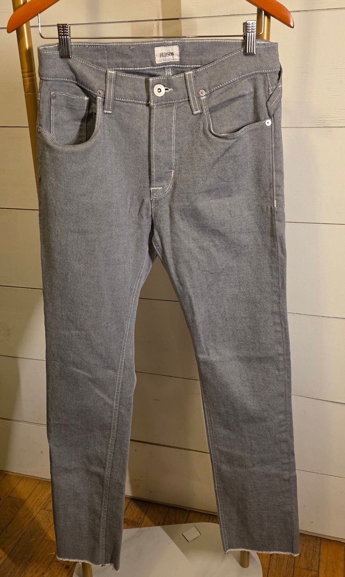 Hudson Jeans Size 30 Blue White Striped Denim Pants 2
