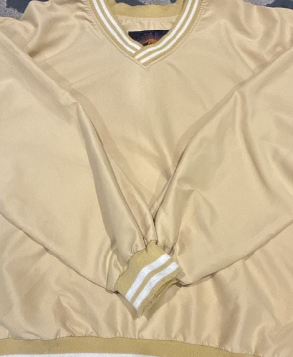 Sun Mountain Windbreaker Pullover Size L Beige V-Neck Golf Jacket 2