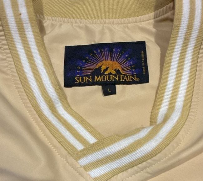 Sun Mountain Windbreaker Pullover Size L Beige V-Neck Golf Jacket 3