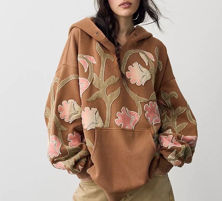 Free People its a Vibe Floral Hoodie size Small 2