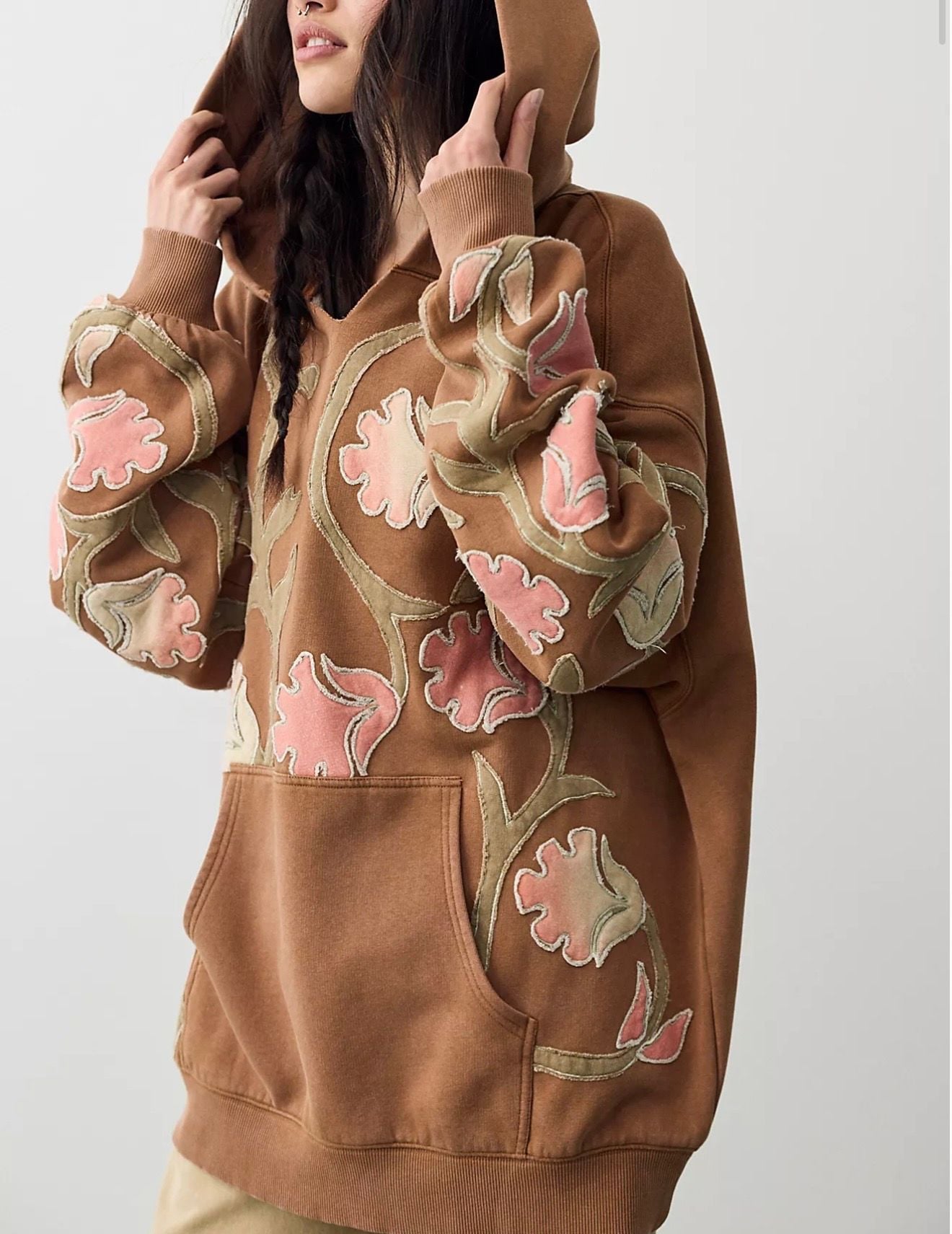 Free People its a Vibe Floral Hoodie size Small 4