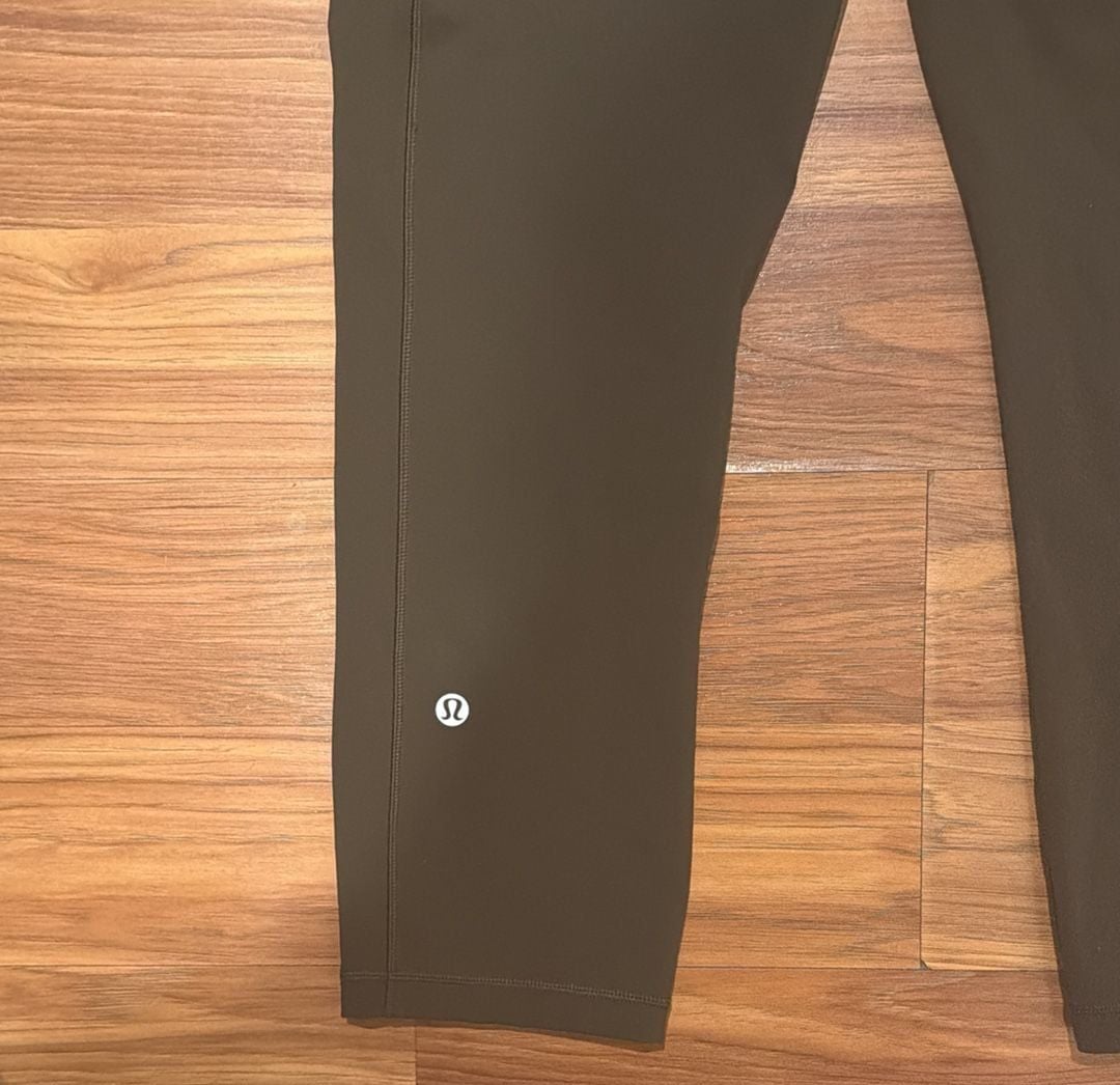 Lululemon Time To Sweat Crop Dark Olive Green Yoga Running Leggings 6