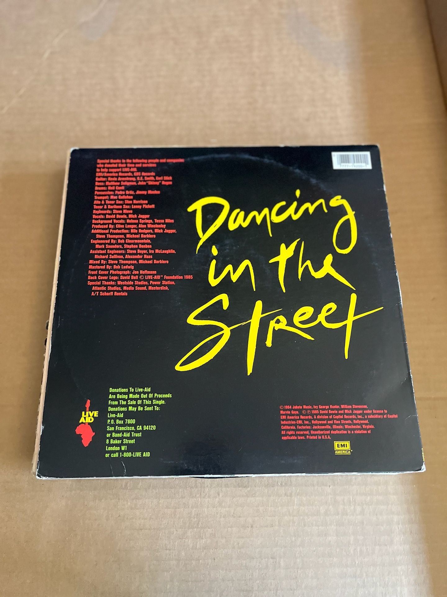 David Bowie & Mick Jagger Dancing In The Street 12 Inch Vinyl Record 2