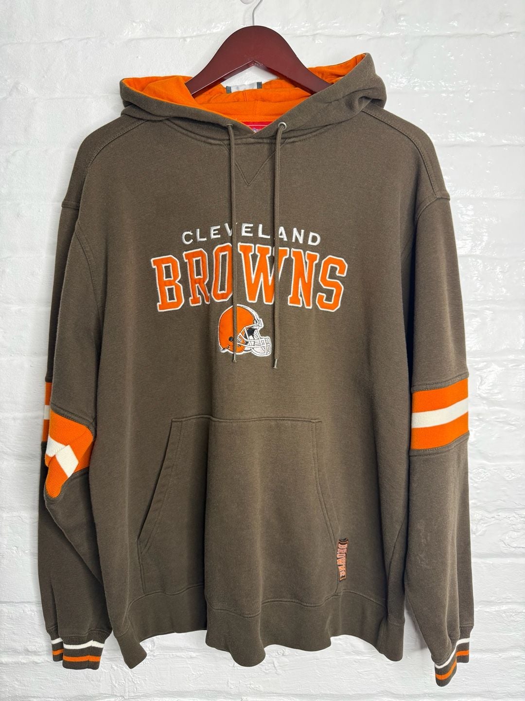 NFL Cleveland Browns Hoodie Size M Brown Orange Pullover 2