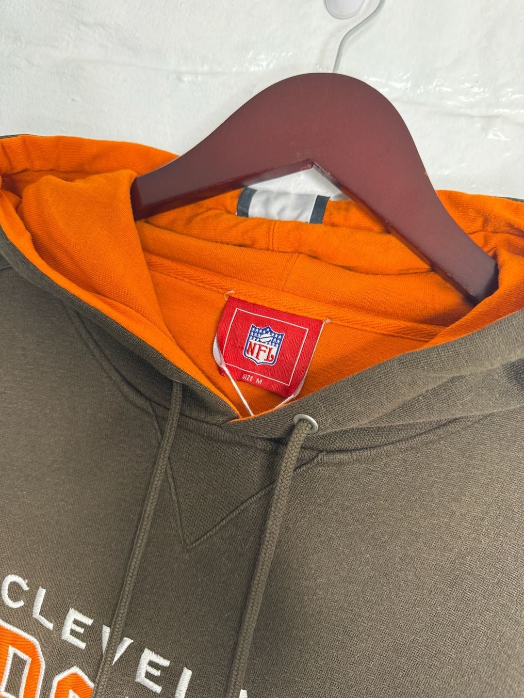 NFL Cleveland Browns Hoodie Size M Brown Orange Pullover 4