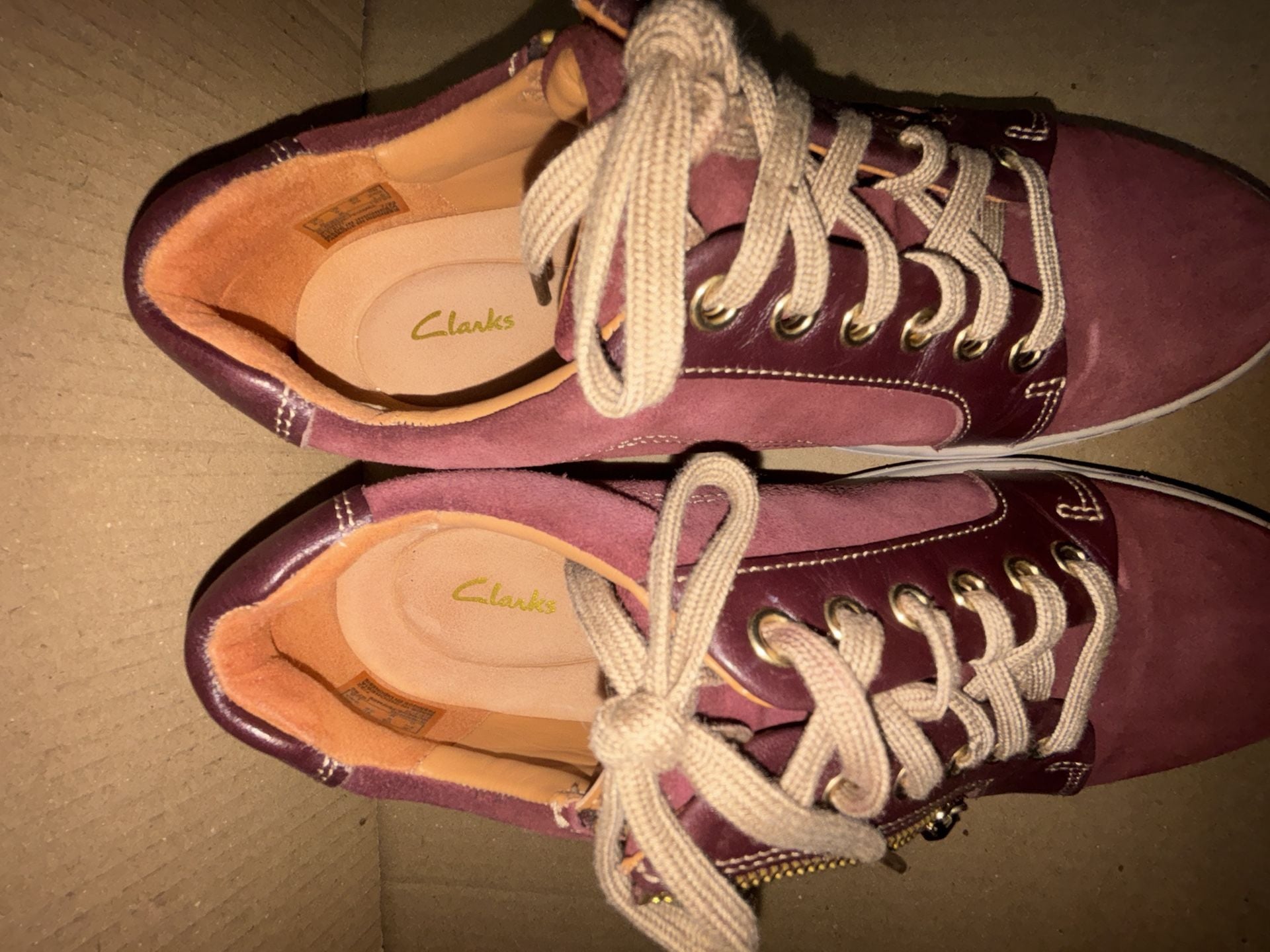 Clarks Nalle Lace Burgundy Suede Sneakers 3