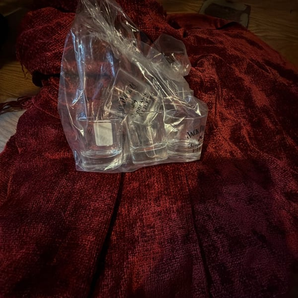 Jack Daniel's Tennessee Fire Shot Glasses Set of 4 Clear Glass